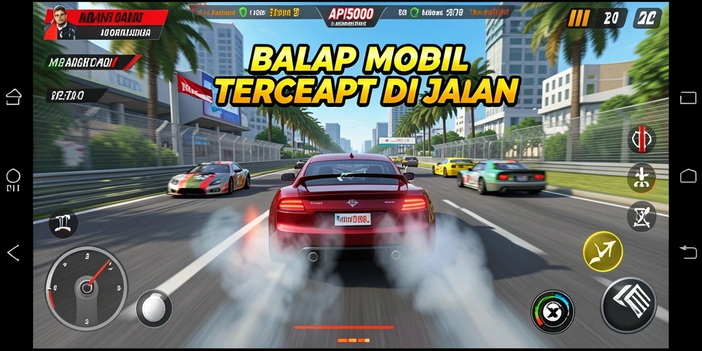 Screenshot gameplay API5000 menampilkan aksi balap yang mendebarkan.