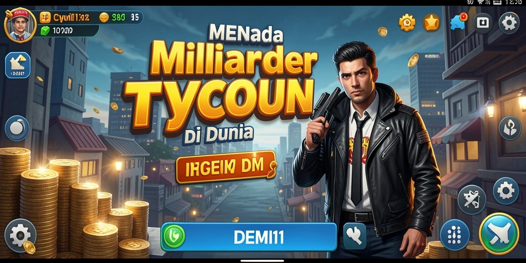 Tampilan gameplay Tycoon di DEMI11 dengan grafis yang menarik.