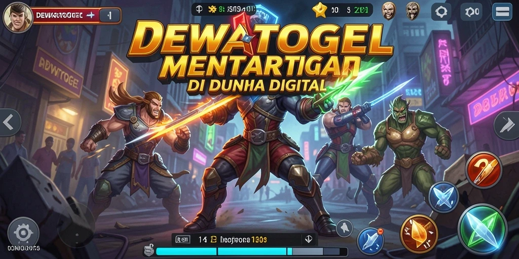 Screenshot gameplay DEWATOGEL menampilkan pertarungan seru antar karakter.