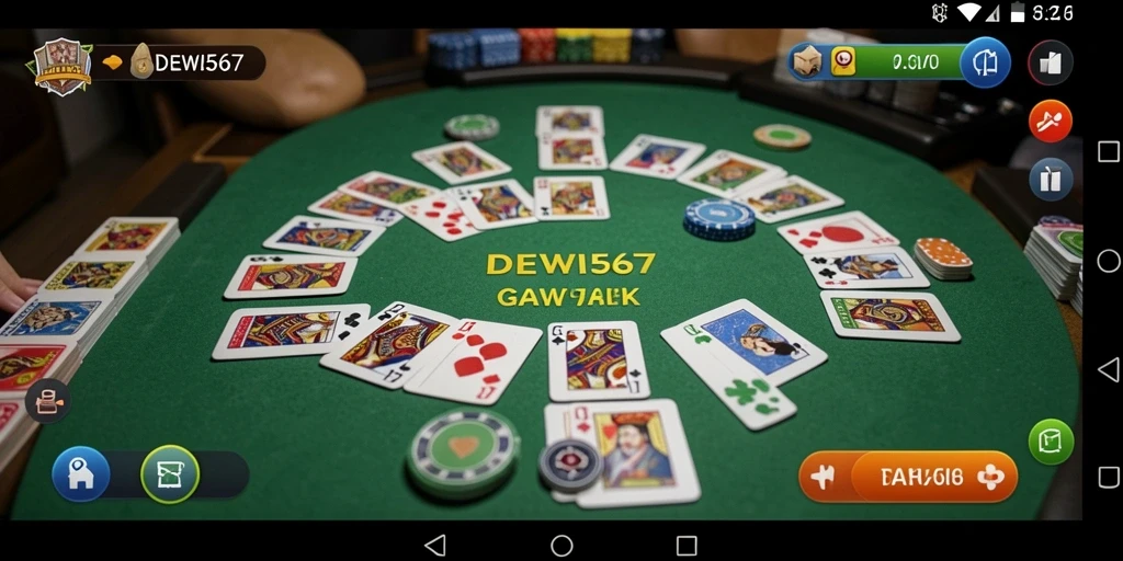Tampilan interaktif gameplay Gaple dalam DEWI567.