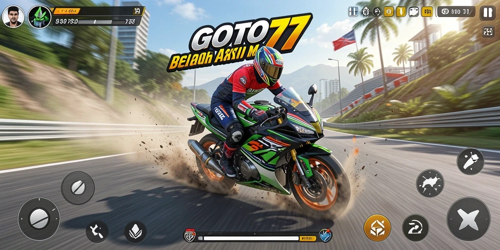 Gameplay balapan motor yang mendebarkan di GOTO77.