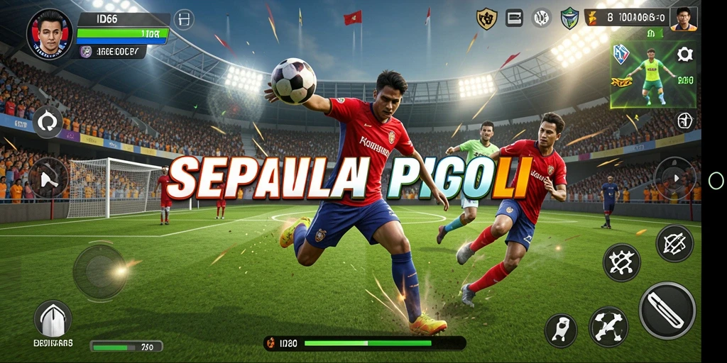 Tampilan gameplay menarik dari game sepak bola ID66.