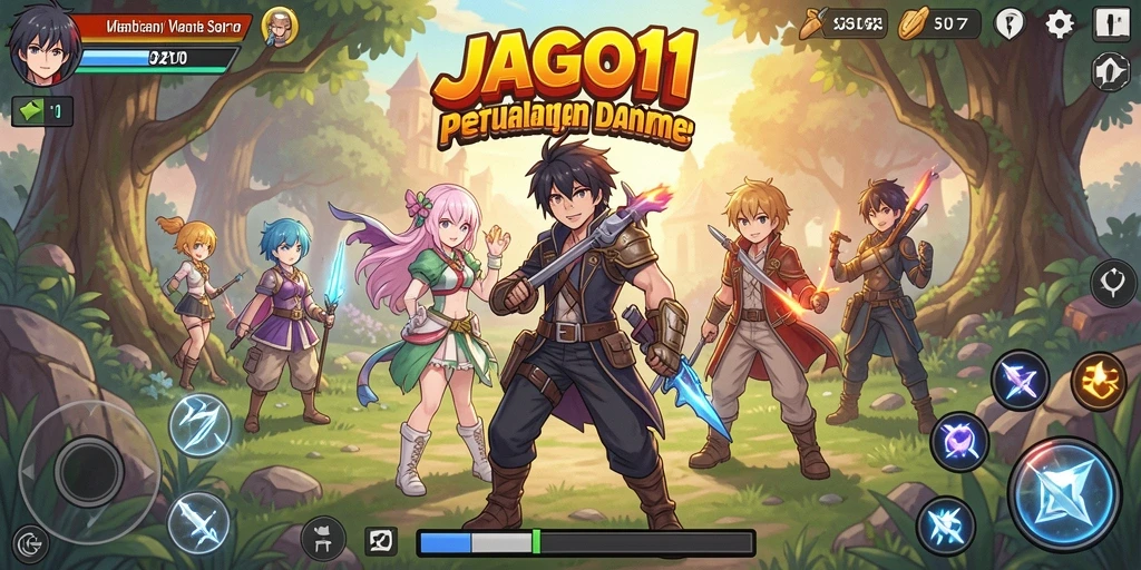 Tampilan gameplay JAGO11 yang memukau dalam dunia anime.