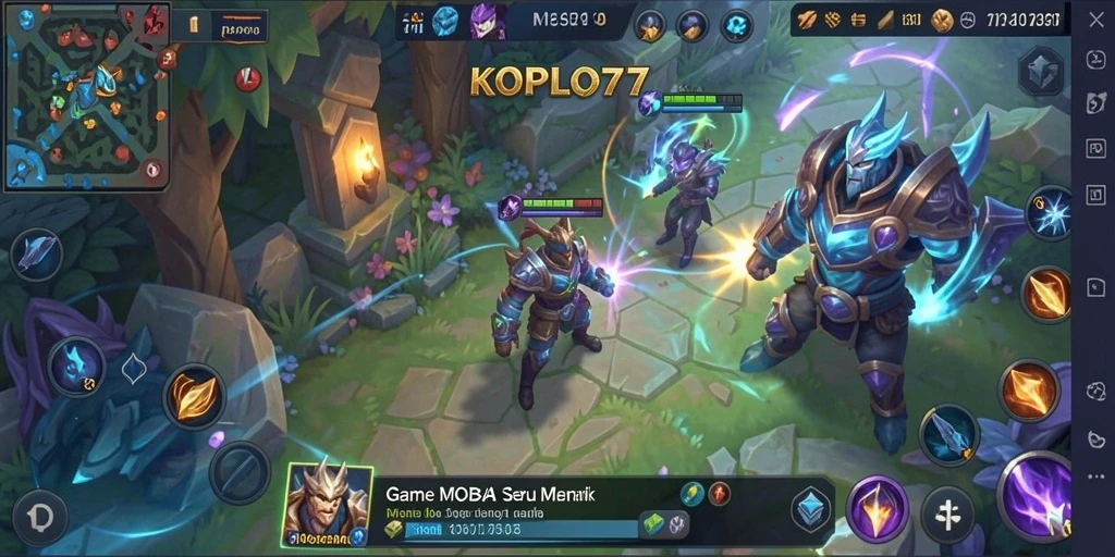 Gameplay MOBA KOPLO77 dengan aksi seru dan tim yang kompak.