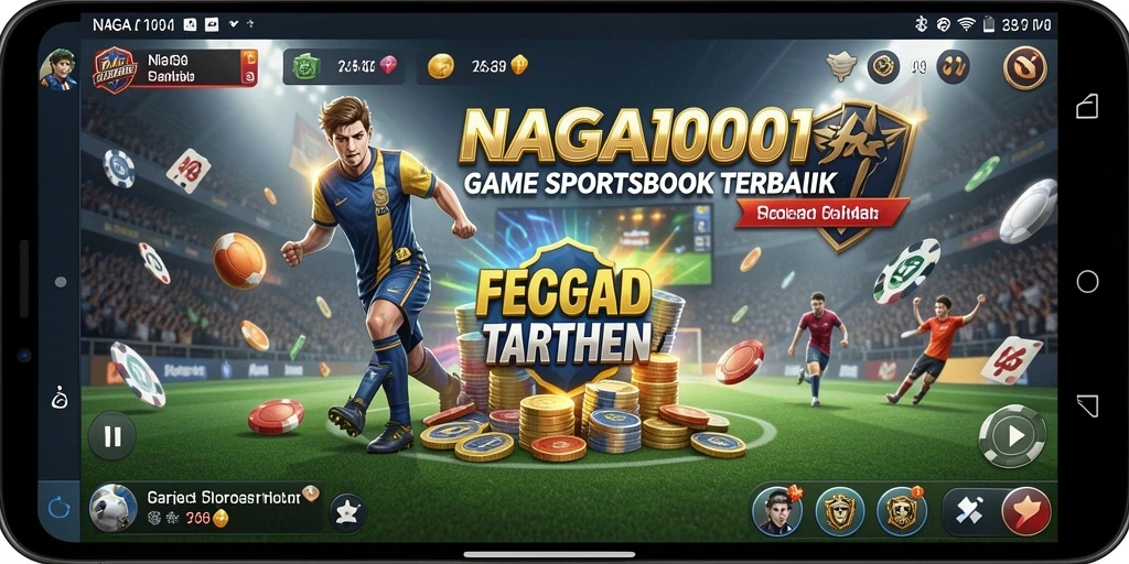Screenshot menunjukkan antarmuka NAGA1001 dengan berbagai pilihan taruhan olahraga.
