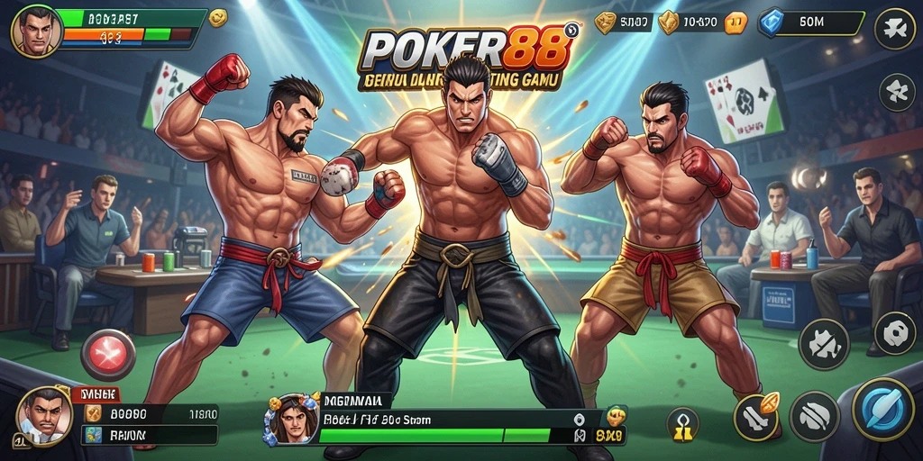 Tampilan gameplay pertarungan yang intens dan mendebarkan.
