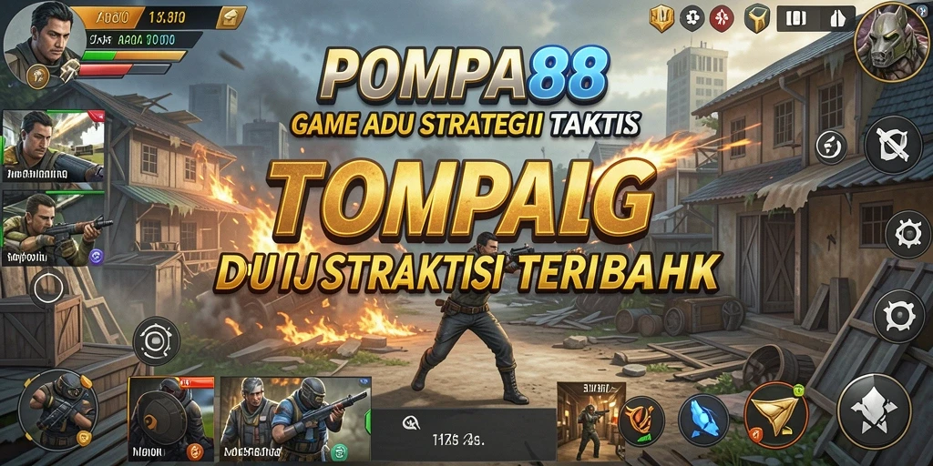 Screenshot gameplay POMPA88 menampilkan pertempuran yang intens.