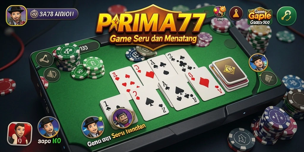 Tampilan gameplay seru PRIMA77 saat bermain Gaple.