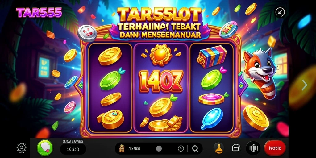 Screenshot TAR555 menampilkan antarmuka permainan slot yang mengasyikkan.