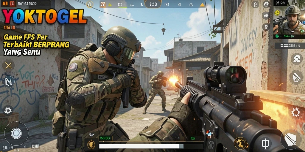 Tampilan gameplay YOKTOGEL dengan aksi tembak-menembak yang intens.